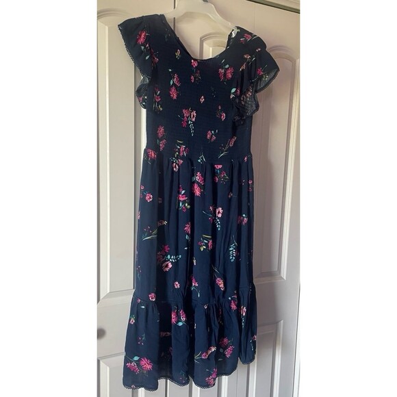 Navy Blue Floral Dress - Picture 5 of 5